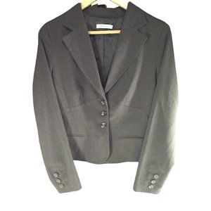 Ladies Brown Three Button Blazer w/ Waist Accenting Seaming